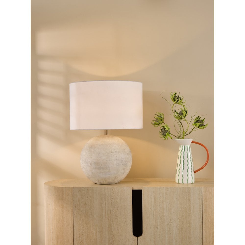 HAV4229 Havana Ceramic Table Lamp Natural Finish With Shade