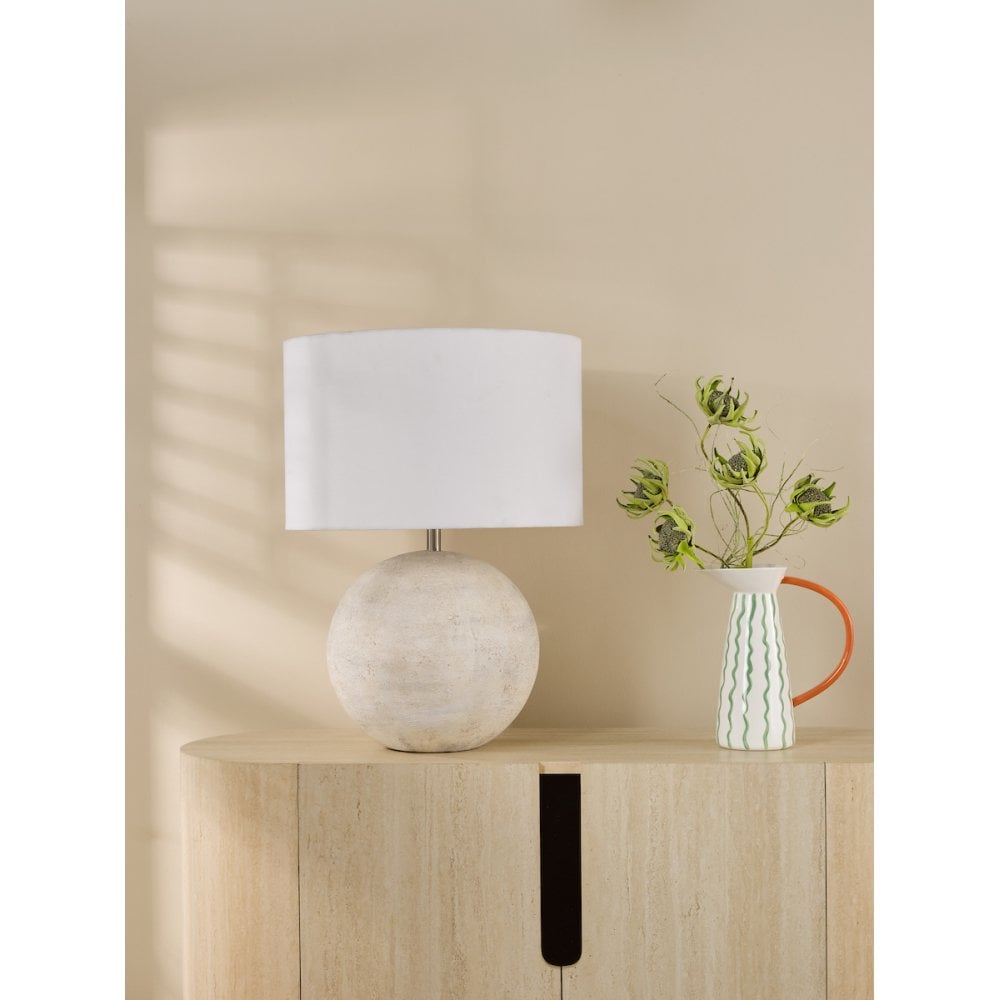 HAV4229 Havana Ceramic Table Lamp Natural Finish With Shade