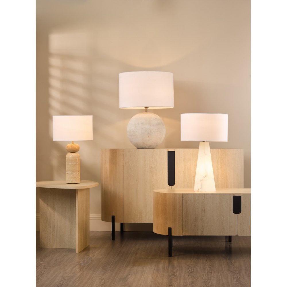 HAV4229 Havana Ceramic Table Lamp Natural Finish With Shade