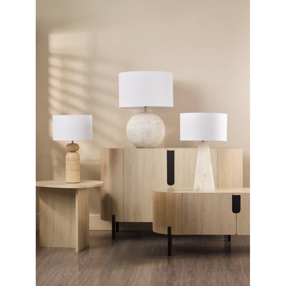 HAV4229 Havana Ceramic Table Lamp Natural Finish With Shade