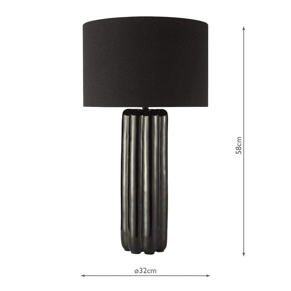 HEB4222 Hebron Table Lamp Black With Shade