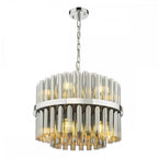 IMA1250 Imani 12 Light Pendant Polished Chrome and Smoked Ribbed Glass