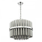 IMA1250 Imani 12 Light Pendant Polished Chrome and Smoked Ribbed Glass