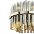 IMA1250 Imani 12 Light Pendant Polished Chrome and Smoked Ribbed Glass