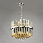 IMA1250 Imani 12 Light Pendant Polished Chrome and Smoked Ribbed Glass