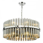 IMA1650 Imani 16 Light Pendant Polished Chrome and Smoked Ribbed Glass