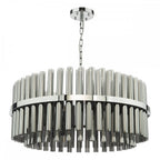 IMA1650 Imani 16 Light Pendant Polished Chrome and Smoked Ribbed Glass
