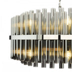 IMA1650 Imani 16 Light Pendant Polished Chrome and Smoked Ribbed Glass