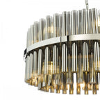 IMA1650 Imani 16 Light Pendant Polished Chrome and Smoked Ribbed Glass