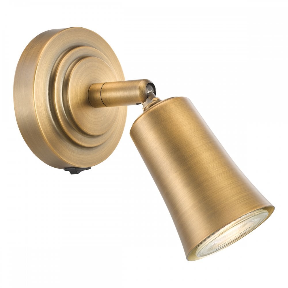 JED0742 Jedrek Single Spotlight Aged Brass