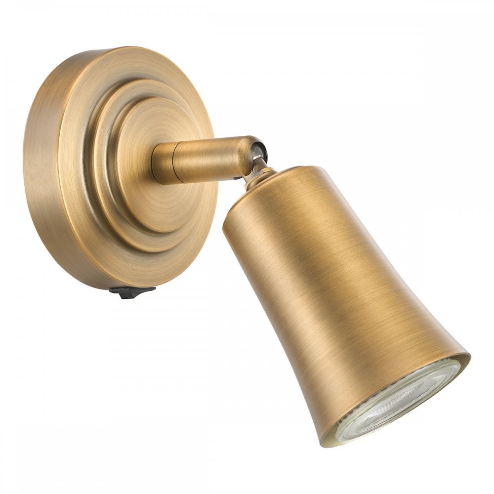 JED0742 Jedrek Single Spotlight Aged Brass