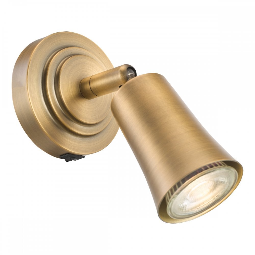 JED0742 Jedrek Single Spotlight Aged Brass
