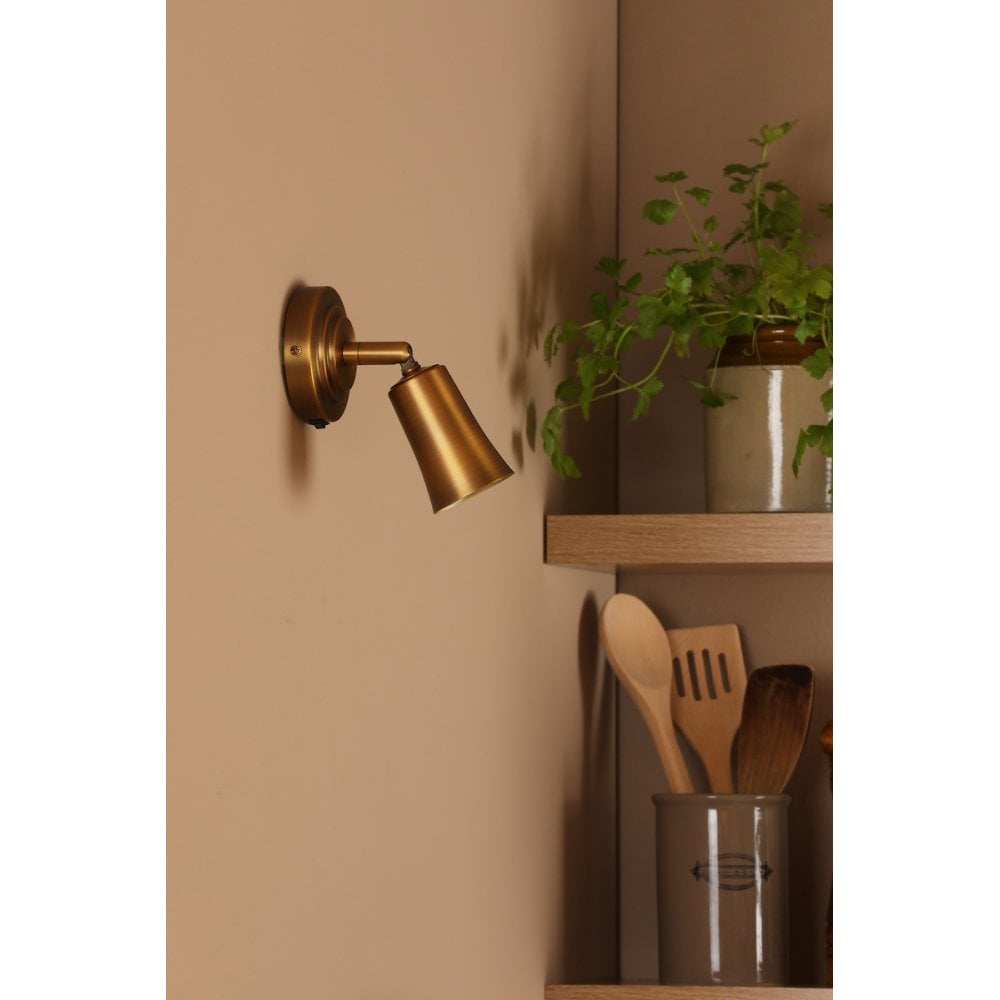JED0742 Jedrek Single Spotlight Aged Brass