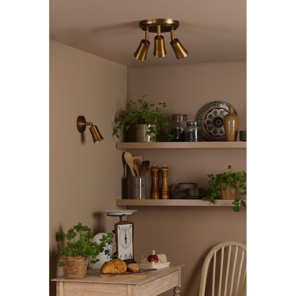 JED0742 Jedrek Single Spotlight Aged Brass