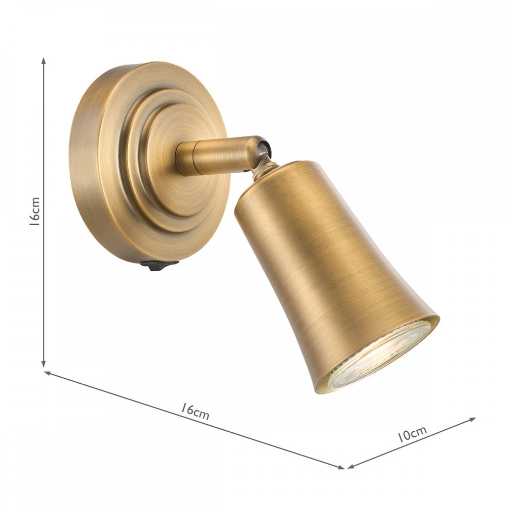 JED0742 Jedrek Single Spotlight Aged Brass
