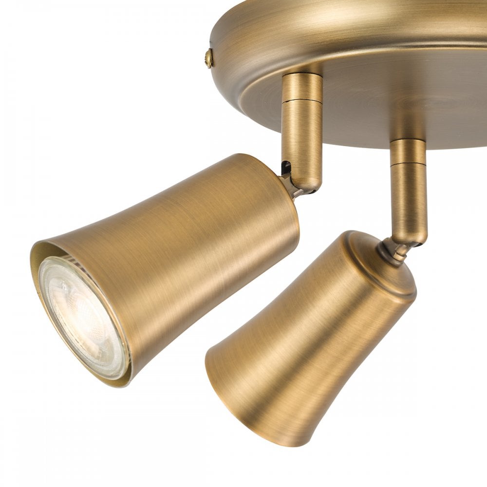 JED7642 Jedrek 3 Light Single Spotlight Aged Brass