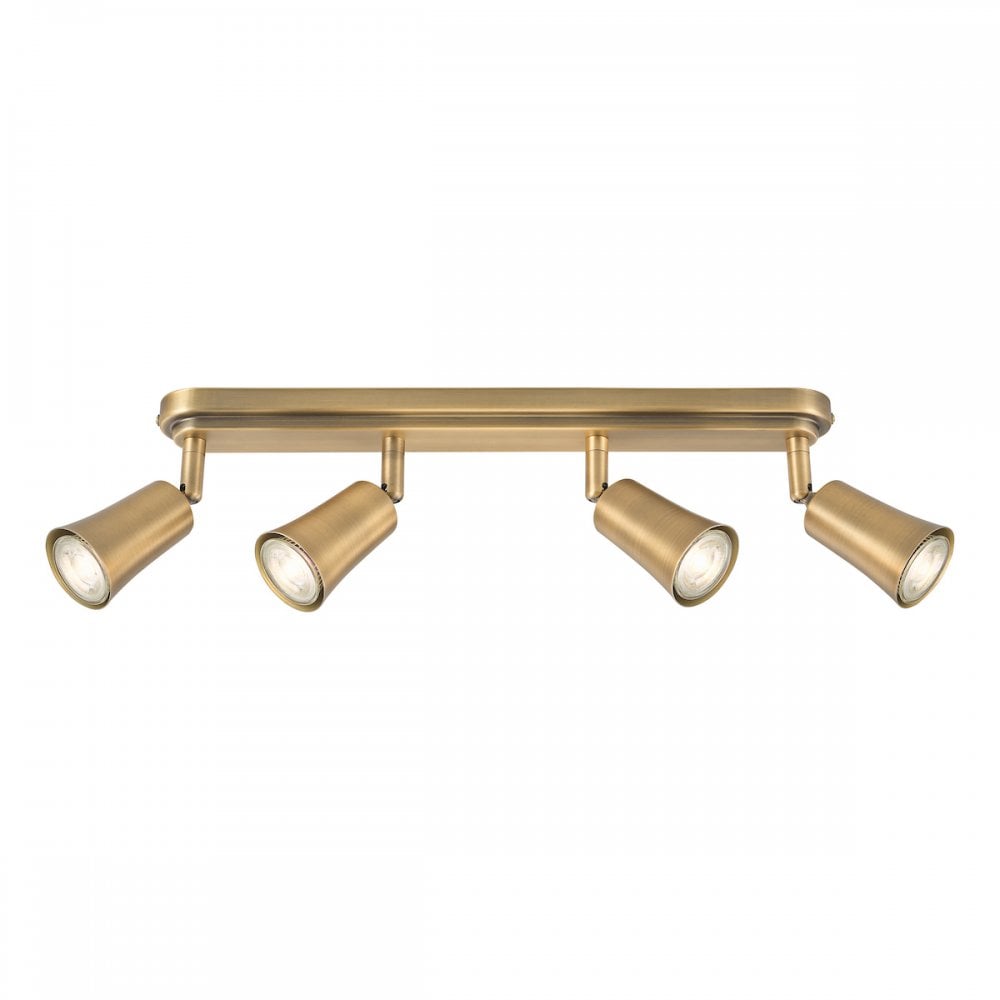 JED8442 Jedrek 4 Light Bar Spotlight Aged Brass