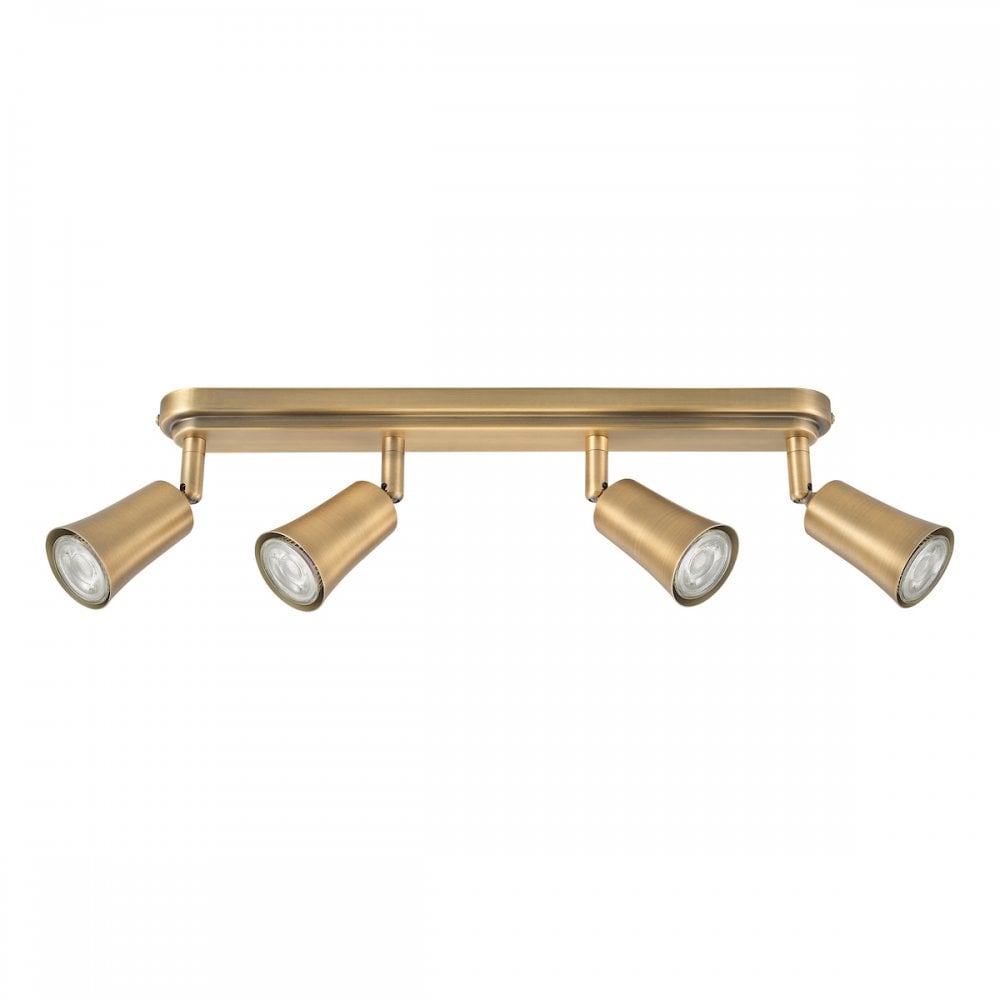 JED8442 Jedrek 4 Light Bar Spotlight Aged Brass