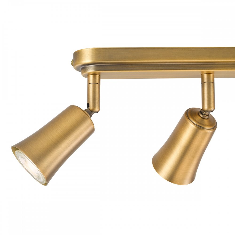 JED8442 Jedrek 4 Light Bar Spotlight Aged Brass