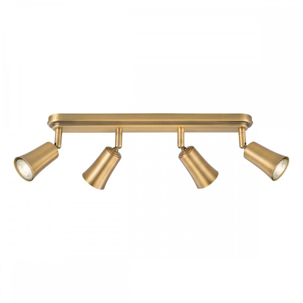 JED8442 Jedrek 4 Light Bar Spotlight Aged Brass
