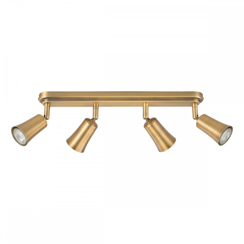JED8442 Jedrek 4 Light Bar Spotlight Aged Brass