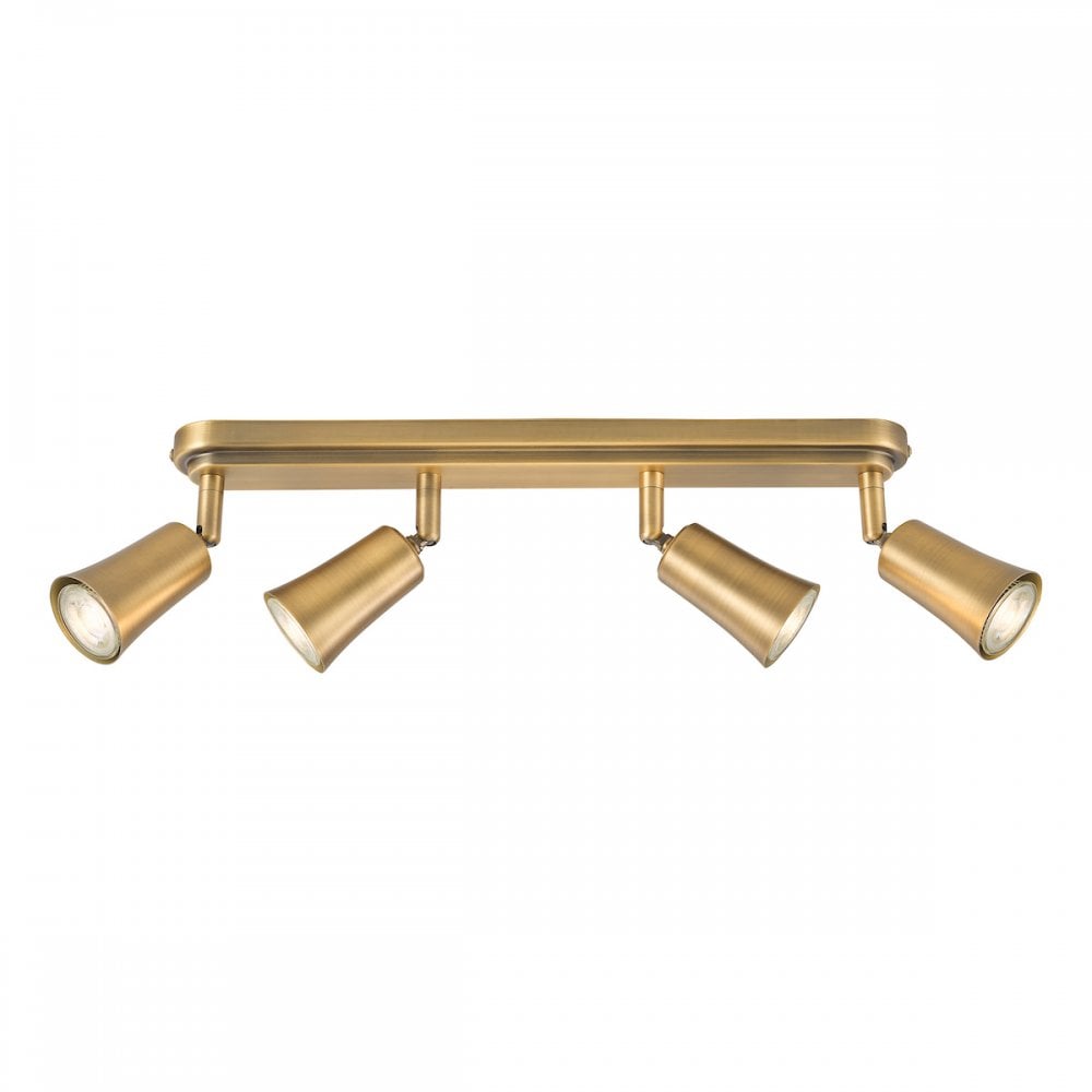 JED8442 Jedrek 4 Light Bar Spotlight Aged Brass