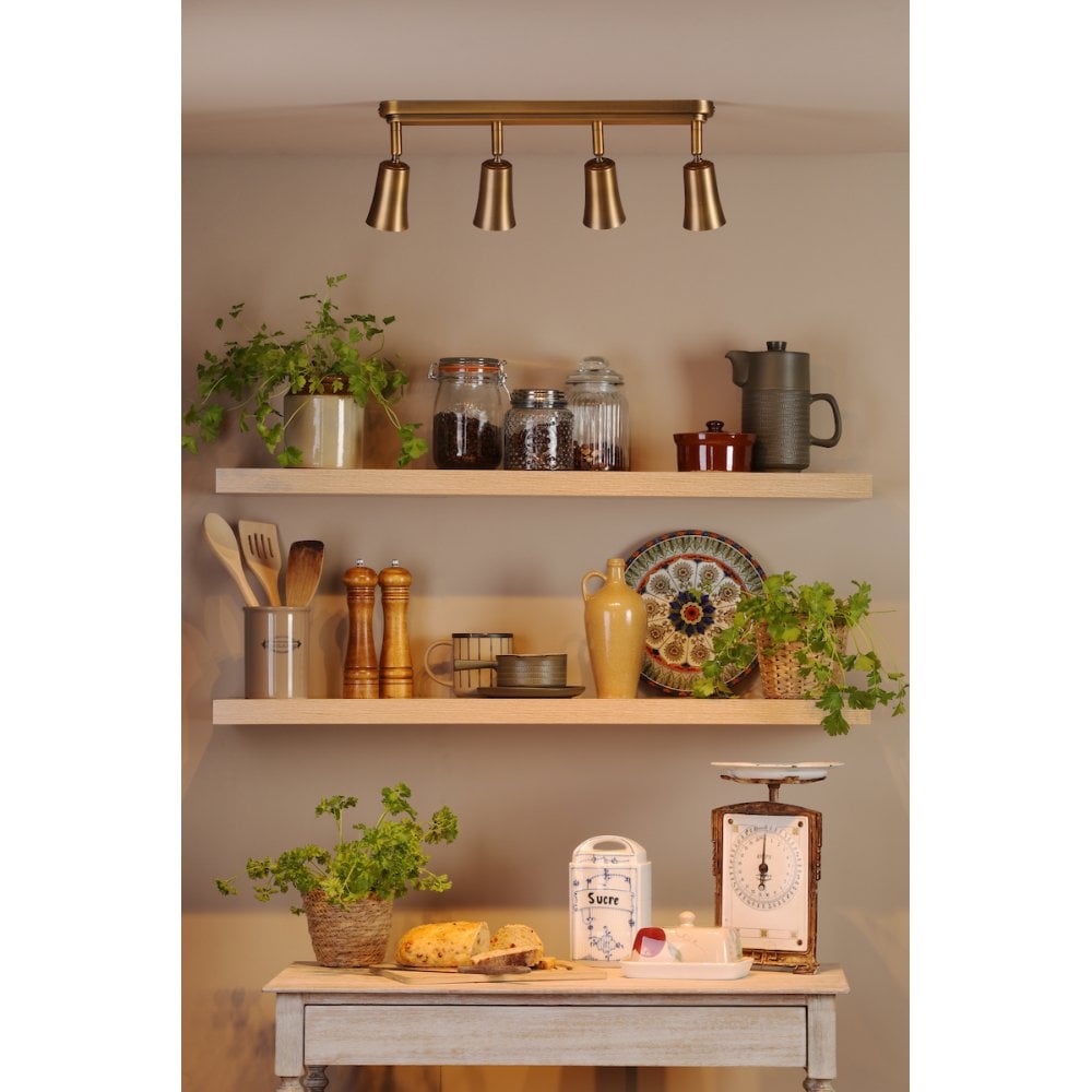 JED8442 Jedrek 4 Light Bar Spotlight Aged Brass