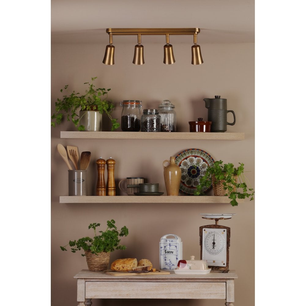 JED8442 Jedrek 4 Light Bar Spotlight Aged Brass