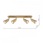 JED8442 Jedrek 4 Light Bar Spotlight Aged Brass