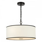 JEM0322 Jemima 3 Light Pendant White and Matt Black With Shade
