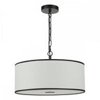 JEM0322 Jemima 3 Light Pendant White and Matt Black With Shade