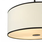 JEM0322 Jemima 3 Light Pendant White and Matt Black With Shade