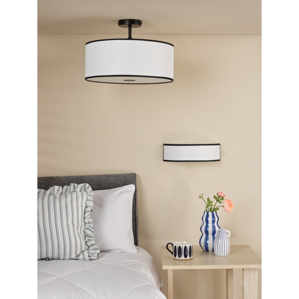 JEM0722 Jemima Wall Light White and White Frosted Acrylic With Shade