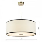 JEM6522 Jemima Easy Fit Pendant White and White Frosted Acrylic With Shade