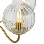 JOC0542 Jocelyn 5 Light Armed Pendant Natural Brass and Glass