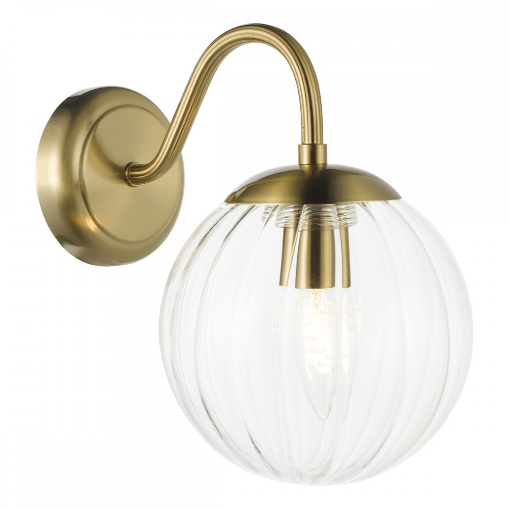 JOC0742 Jocelyn Wall Light Natural Brass and Glass