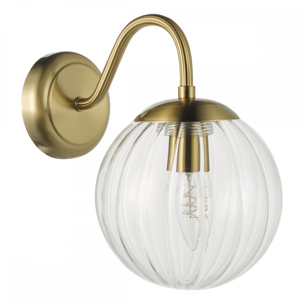 JOC0742 Jocelyn Wall Light Natural Brass and Glass