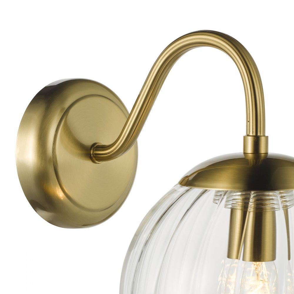 JOC0742 Jocelyn Wall Light Natural Brass and Glass
