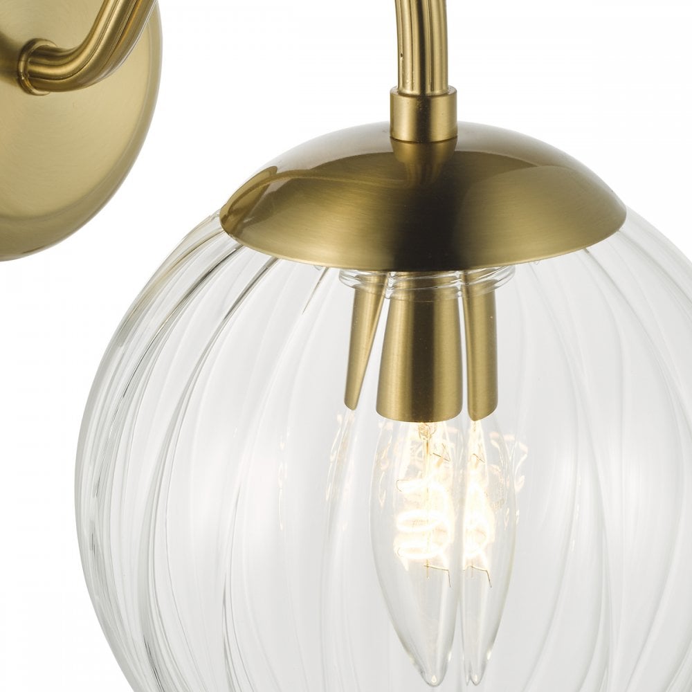 JOC0742 Jocelyn Wall Light Natural Brass and Glass