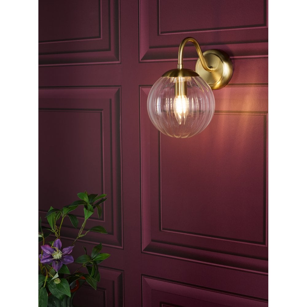 JOC0742 Jocelyn Wall Light Natural Brass and Glass