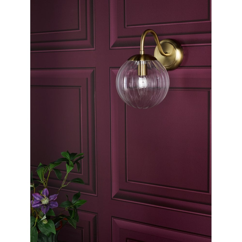 JOC0742 Jocelyn Wall Light Natural Brass and Glass