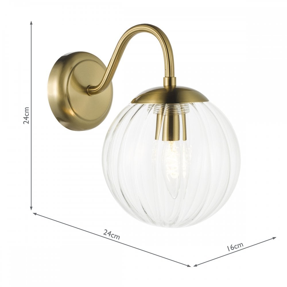 JOC0742 Jocelyn Wall Light Natural Brass and Glass
