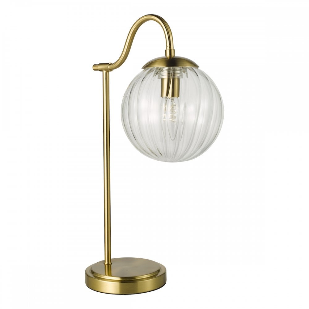 JOC4242 Jocelyn Table Lamp Natural Brass and Glass