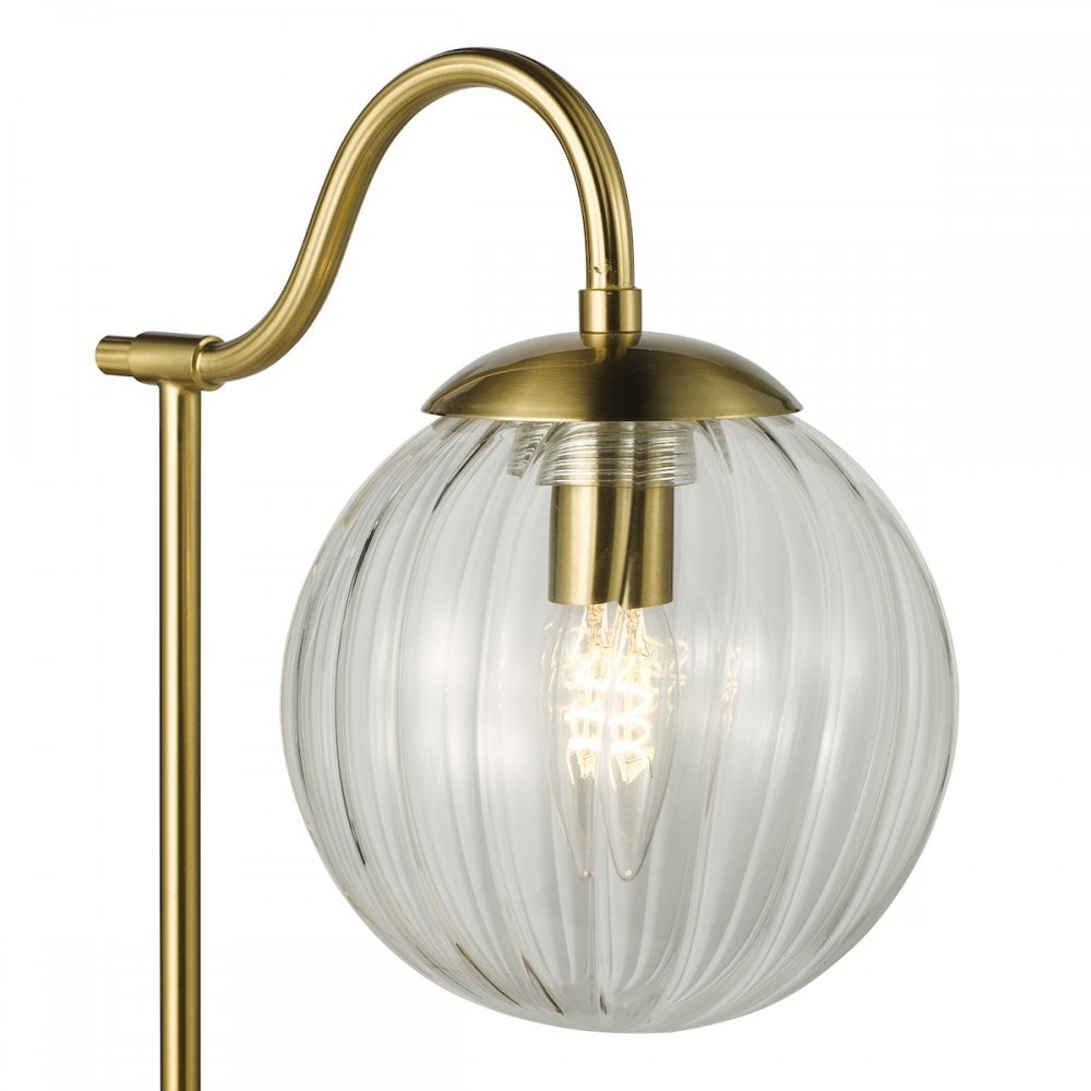 JOC4242 Jocelyn Table Lamp Natural Brass and Glass