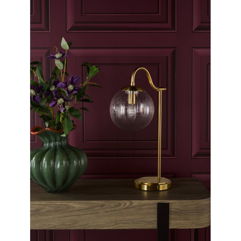 JOC4242 Jocelyn Table Lamp Natural Brass and Glass