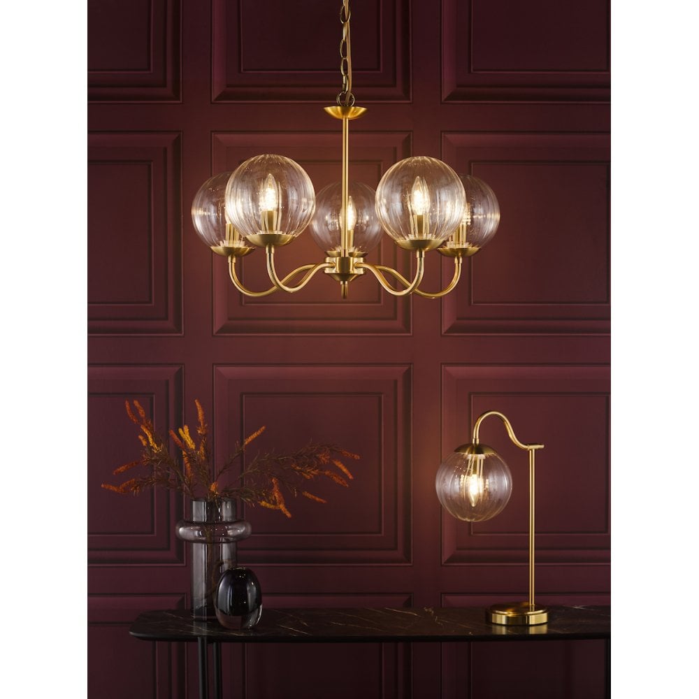 JOC4242 Jocelyn Table Lamp Natural Brass and Glass