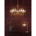 JOC4242 Jocelyn Table Lamp Natural Brass and Glass