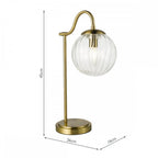 JOC4242 Jocelyn Table Lamp Natural Brass and Glass