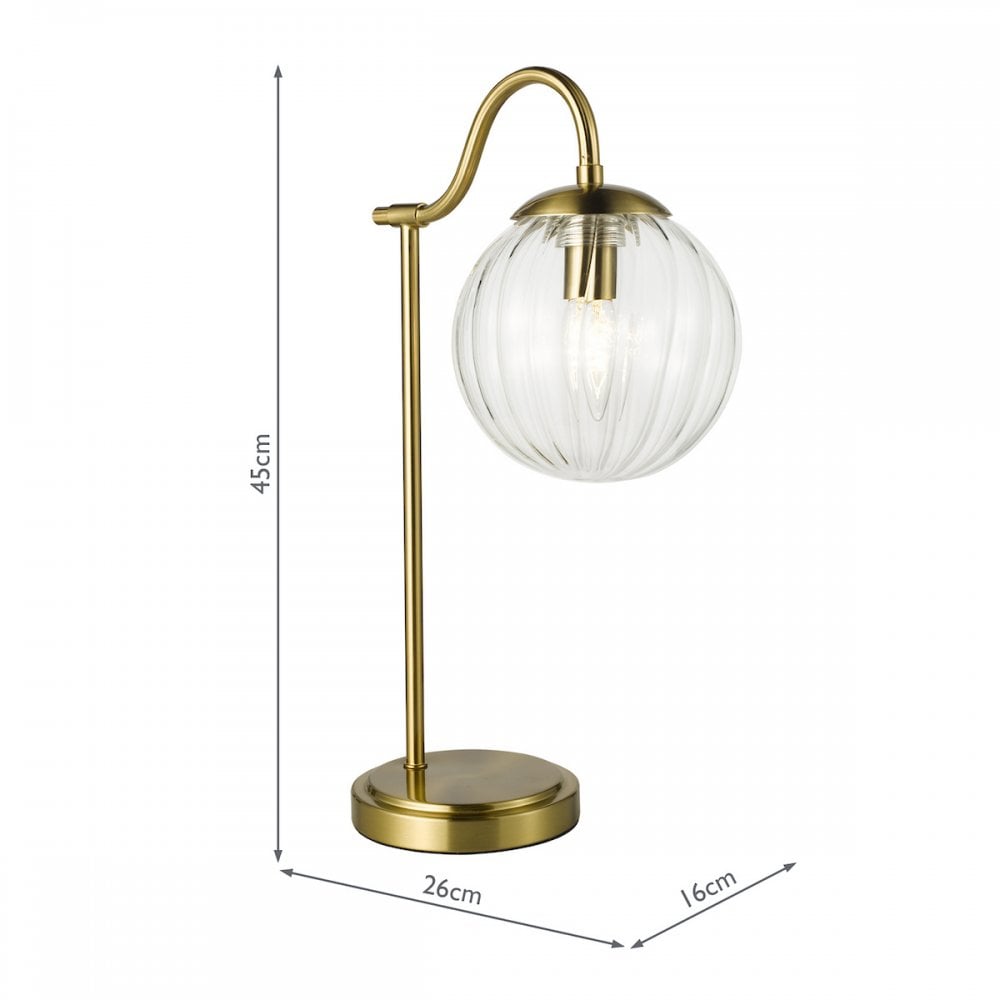 JOC4242 Jocelyn Table Lamp Natural Brass and Glass