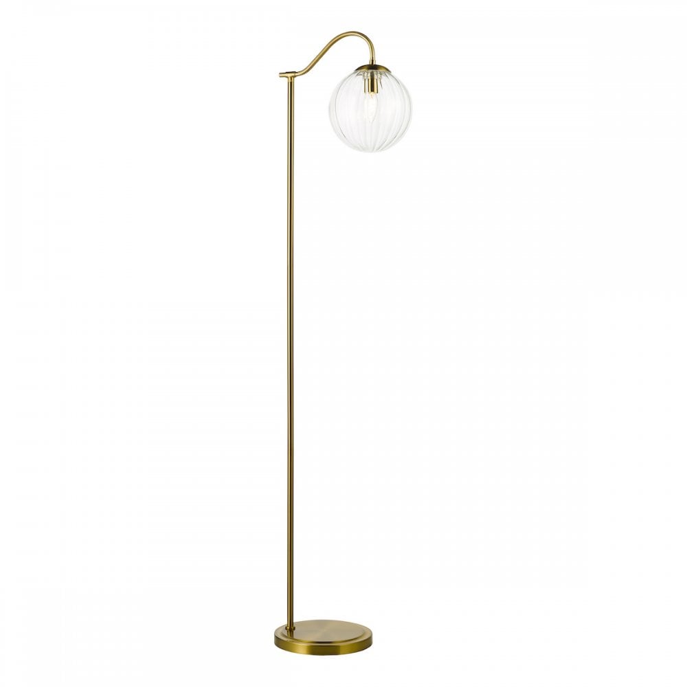 JOC4942 Jocelyn Floor Lamp Natural Brass and Glass